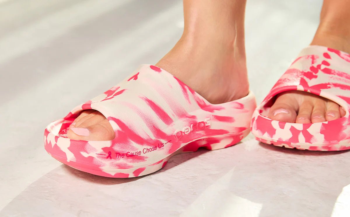 Oofos Sandals Women's Limited Edition OOahh PLUS Slide Sandal - Project Pink - Image 9
