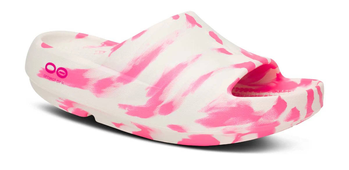 Oofos Sandals Women's Limited Edition OOahh PLUS Slide Sandal - Project Pink