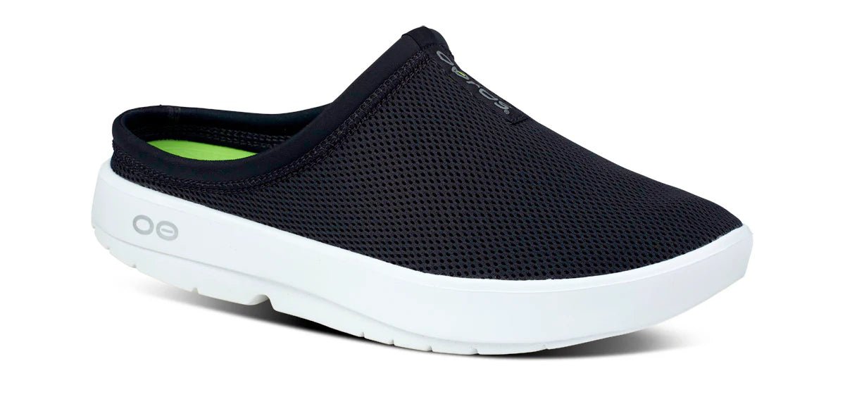 Oofos Sandals Men's OOcoozie Sport Mule - White Black