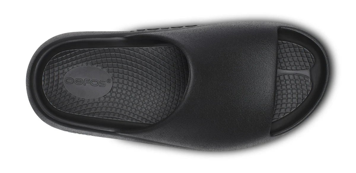 Oofos Sandals Men's OOahh PLUS Slide Sandal - Black - Image 7