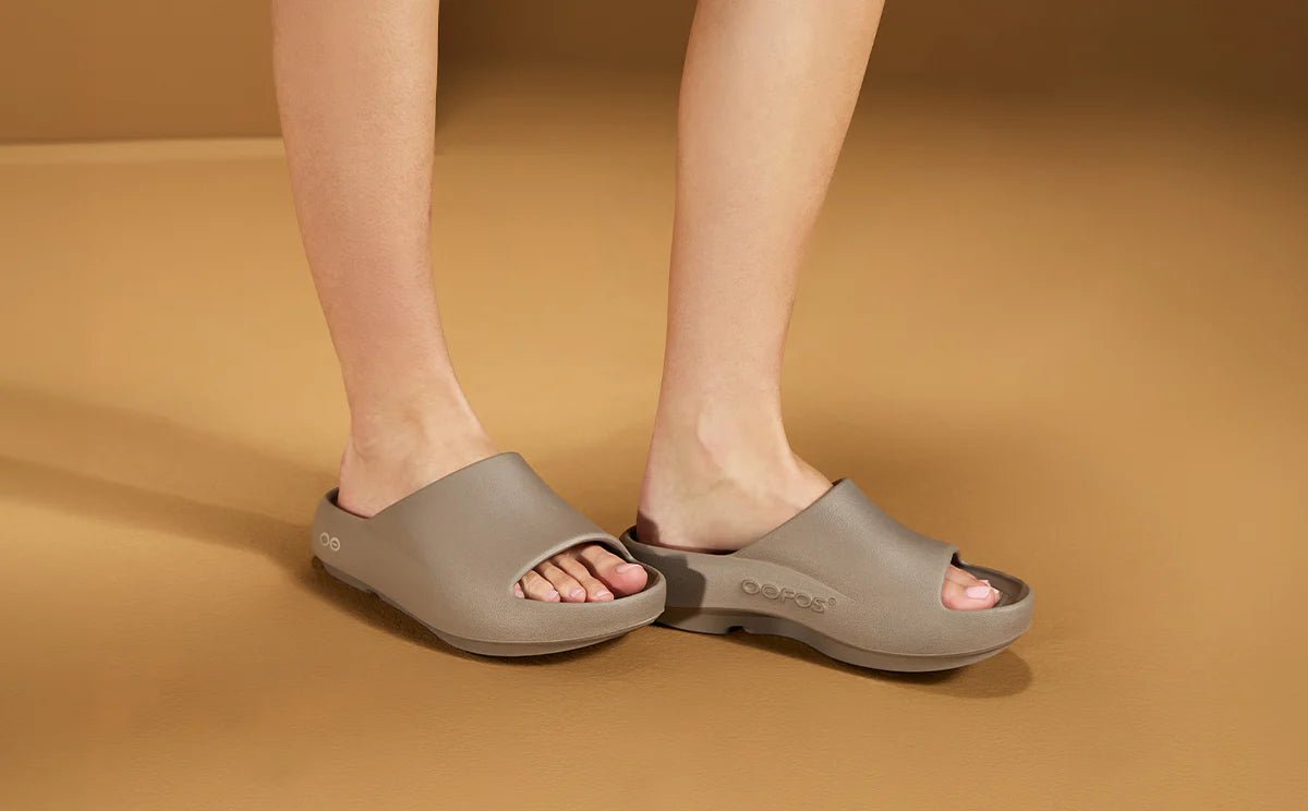 Oofos Sandals Women's OOahh PLUS Slide Sandal - Driftwood - Image 9